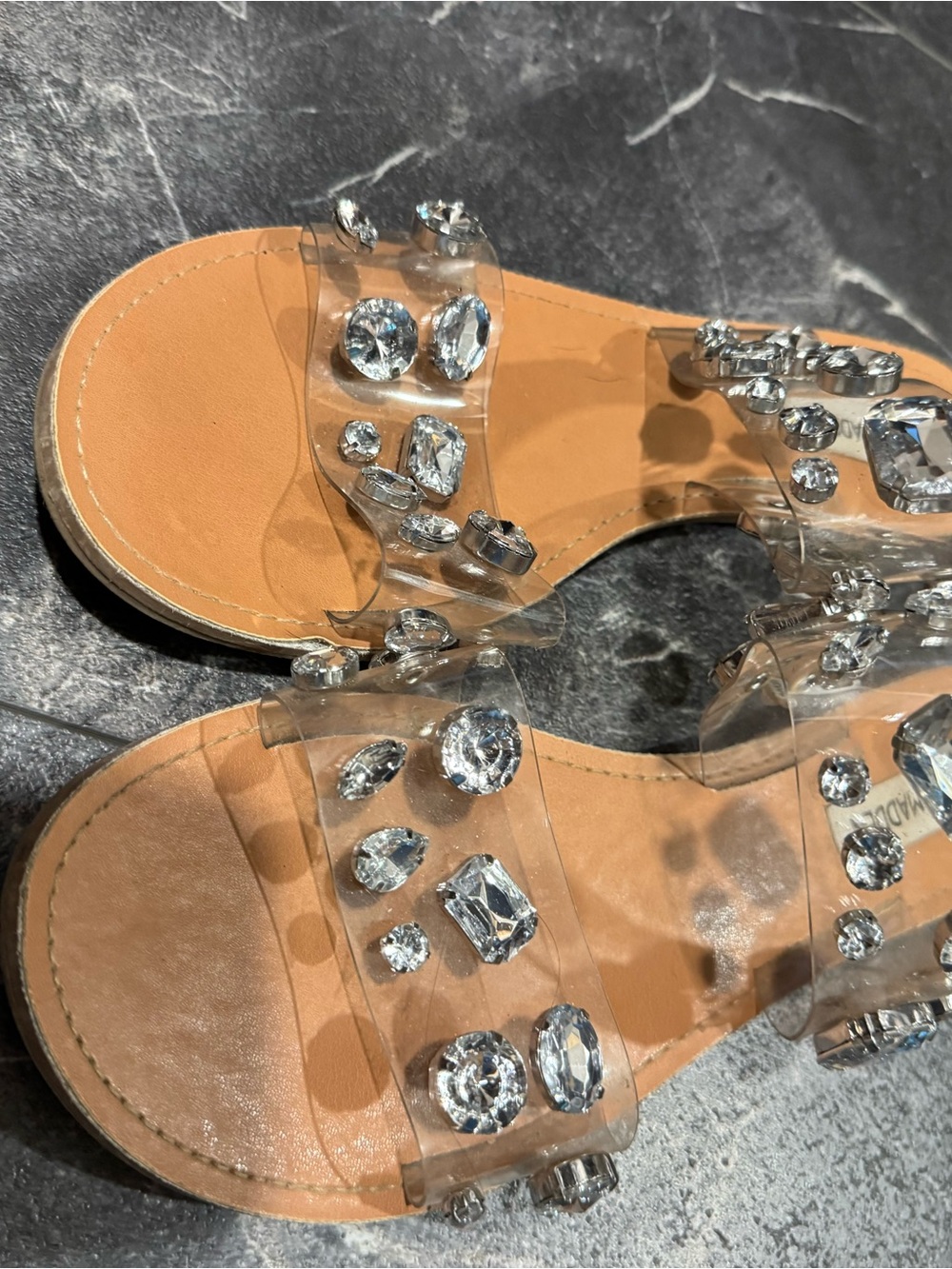 Steve Madden Jeweled Slide Sandals - size 8